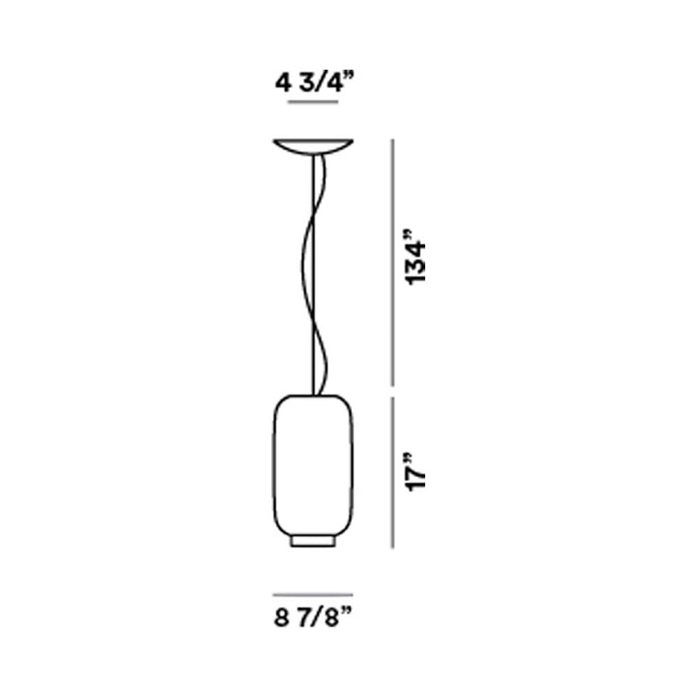 Chouchin 2 LED Pendant Light - line drawing.