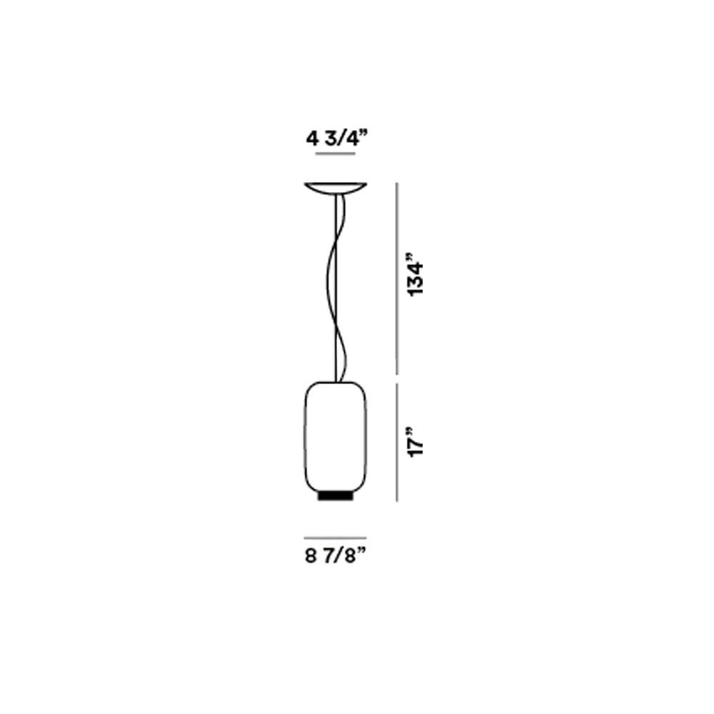 Chouchin Reverse 2 LED Pendant Light - line drawing.