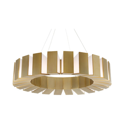 Chronos LED Pendant Light in Aged Brass (Large).