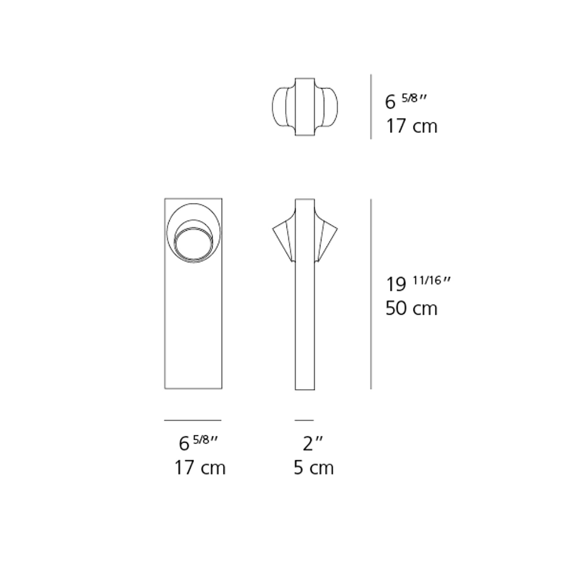 Ciclope Outdoor LED Path Light - line drawing.