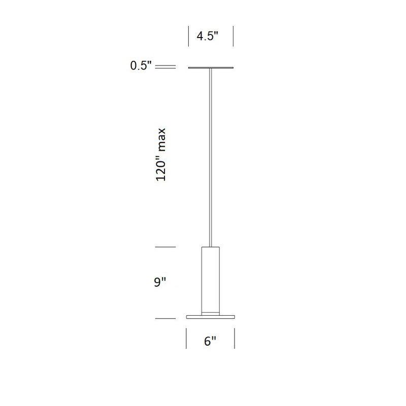 Cielo LED Pendant Light - line drawing.