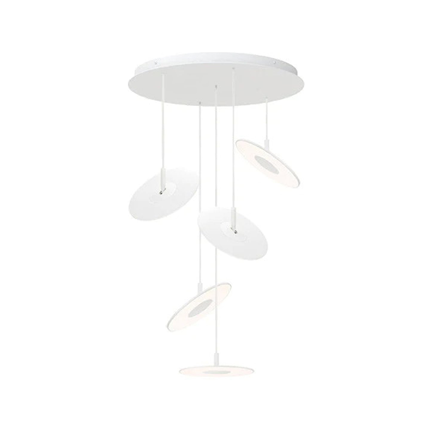 Circa LED Multi-Light Pendant Light in White (Large/5-Light)