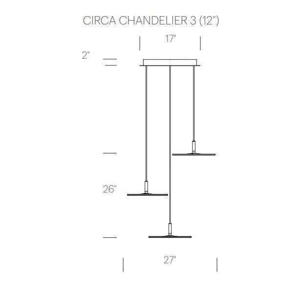 Circa LED Multi-Light Pendant Light - line drawing.