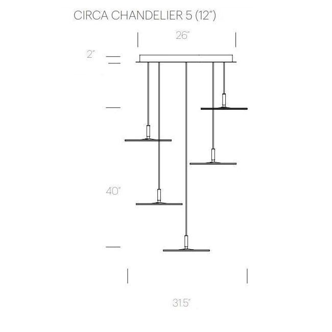 Circa LED Multi-Light Pendant Light - line drawing.