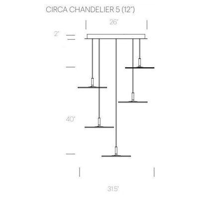 Circa LED Multi-Light Pendant Light - line drawing.