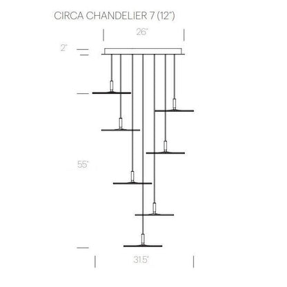 Circa LED Multi-Light Pendant Light - line drawing.