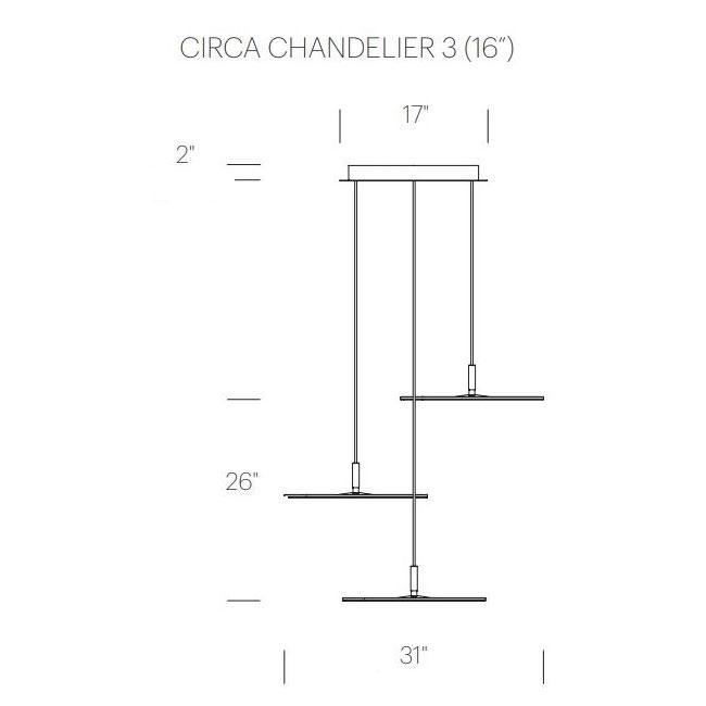 Circa LED Multi-Light Pendant Light - line drawing.