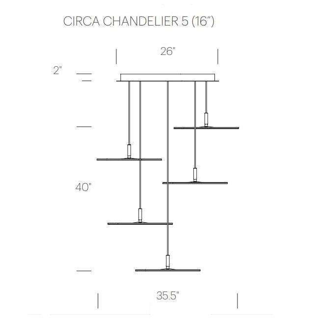 Circa LED Multi-Light Pendant Light - line drawing.