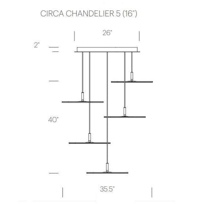 Circa LED Multi-Light Pendant Light - line drawing.