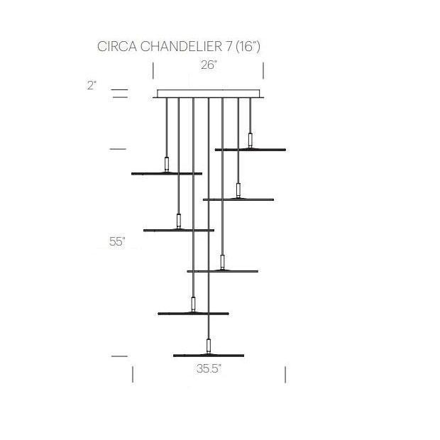 Circa LED Multi-Light Pendant Light - line drawing.