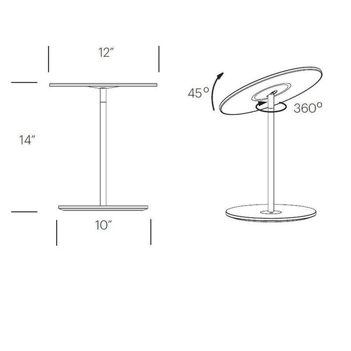 Circa LED Table Lamp - line drawing.