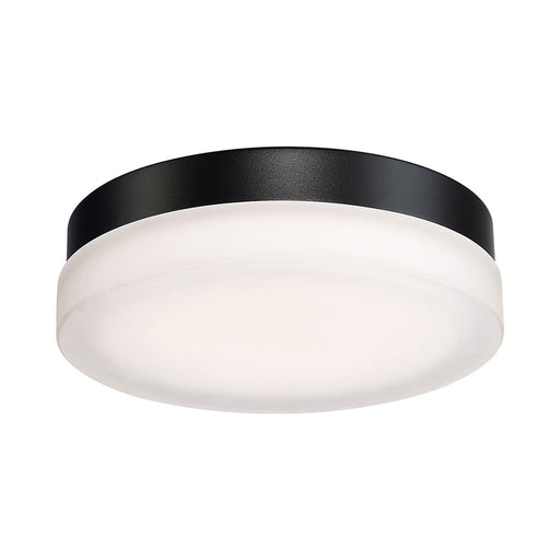 Circa Round LED Flush Mount Ceiling Light in Black and White.