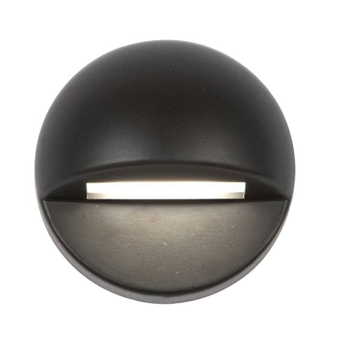 Circle LED Deck and Patio Light in Black on Aluminum.