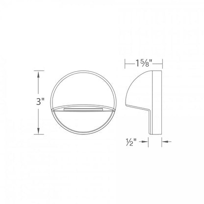 Circle LED Deck and Patio Light - line drawing.