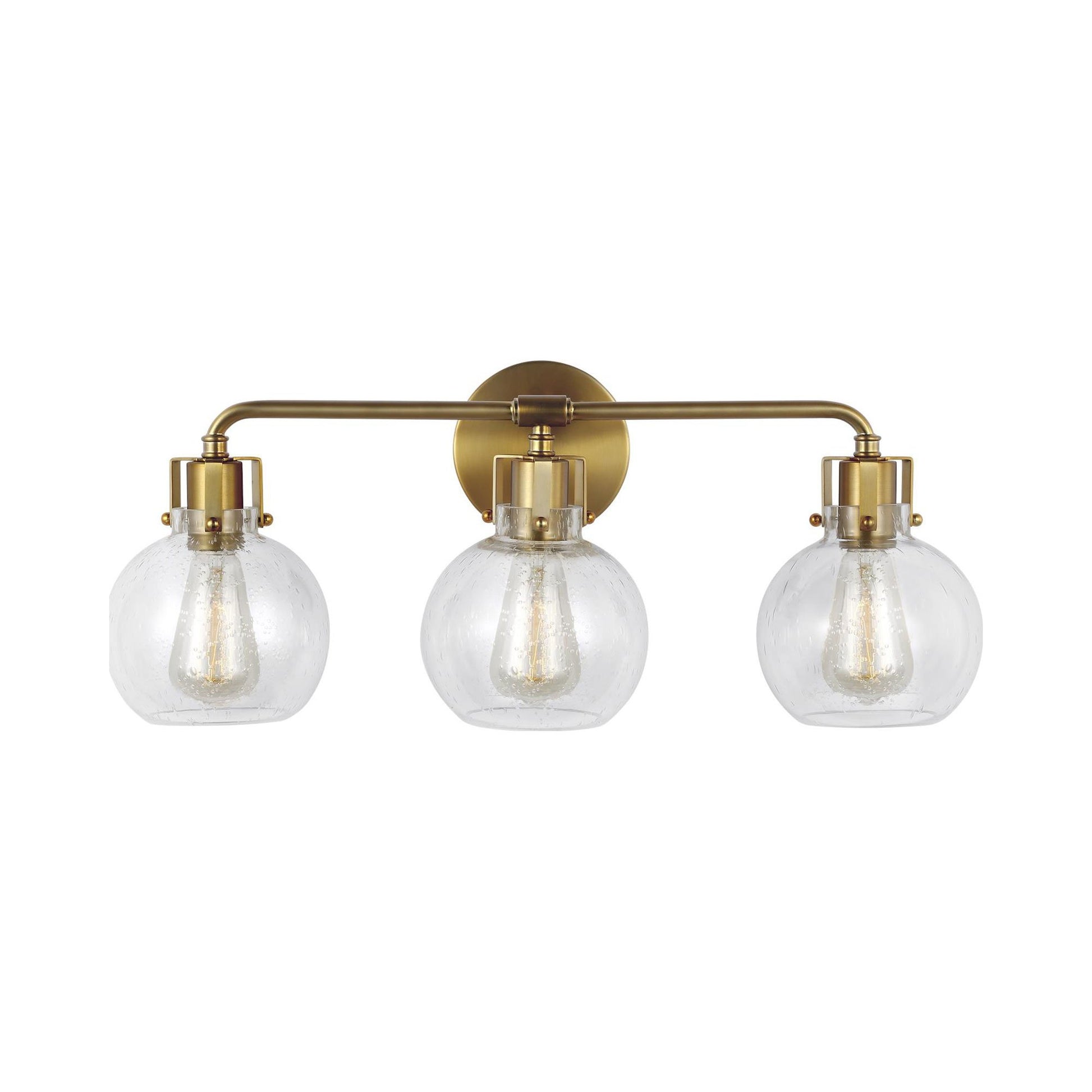 Clara Bath Vanity Light in 3-Light/Burnished Brass.