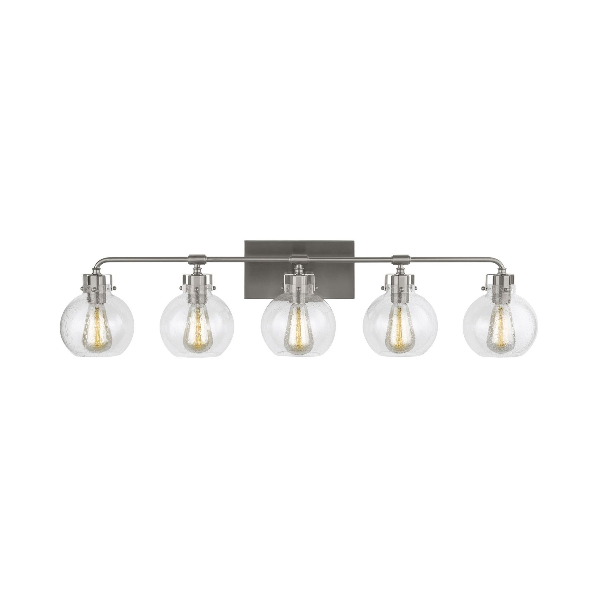 Clara Bath Vanity Light in 5-Light/Satin Nickel.