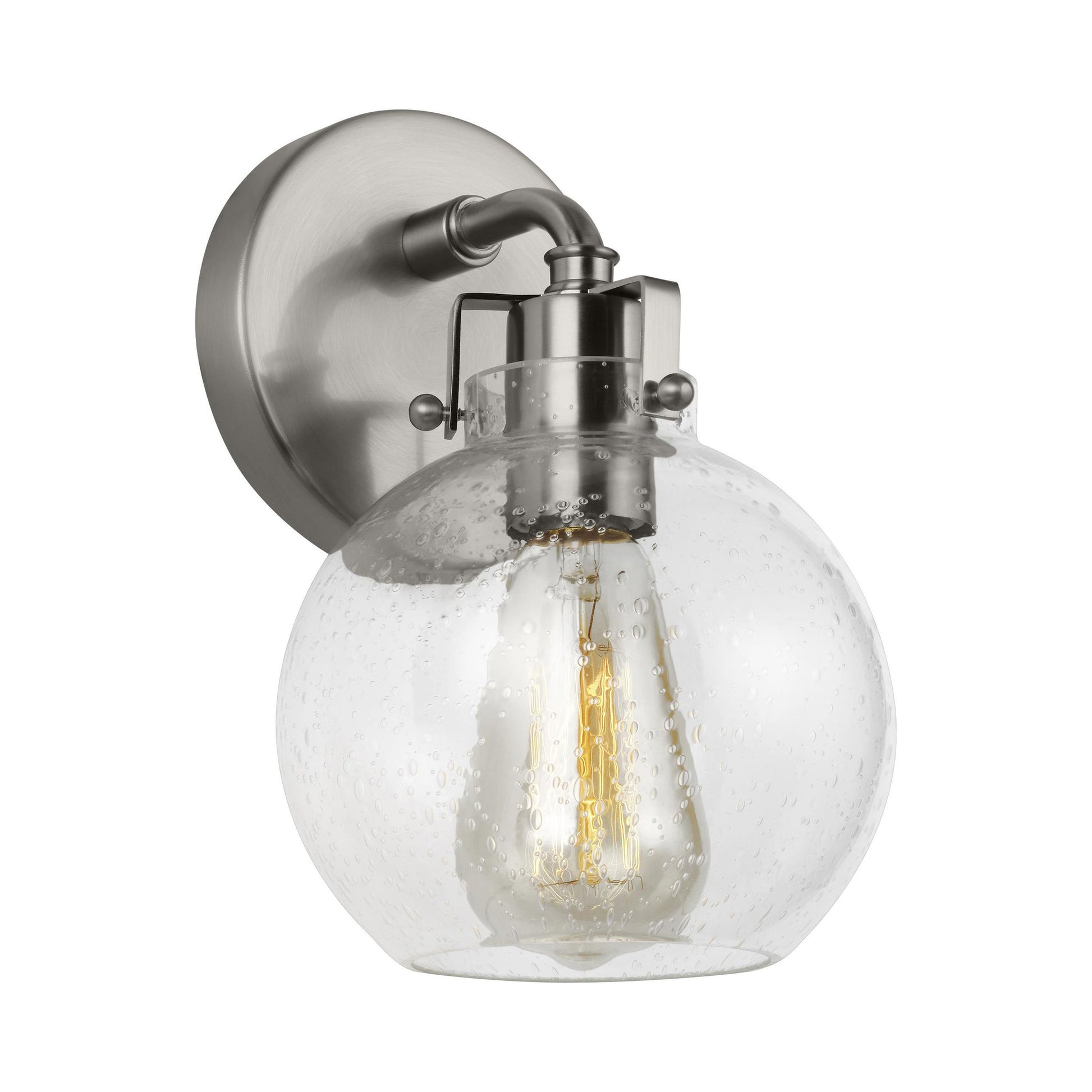 Clara Bath Wall Light in Satin Nickel.