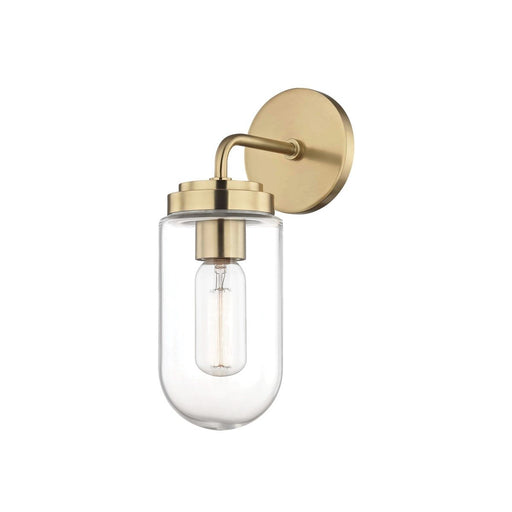 Clara Wall Light in Brass and Clear.