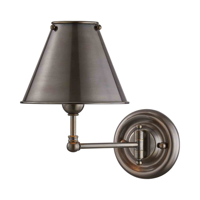 Classic No.1 Swing Arm Wall Light in Distressed Bronze/Brass.