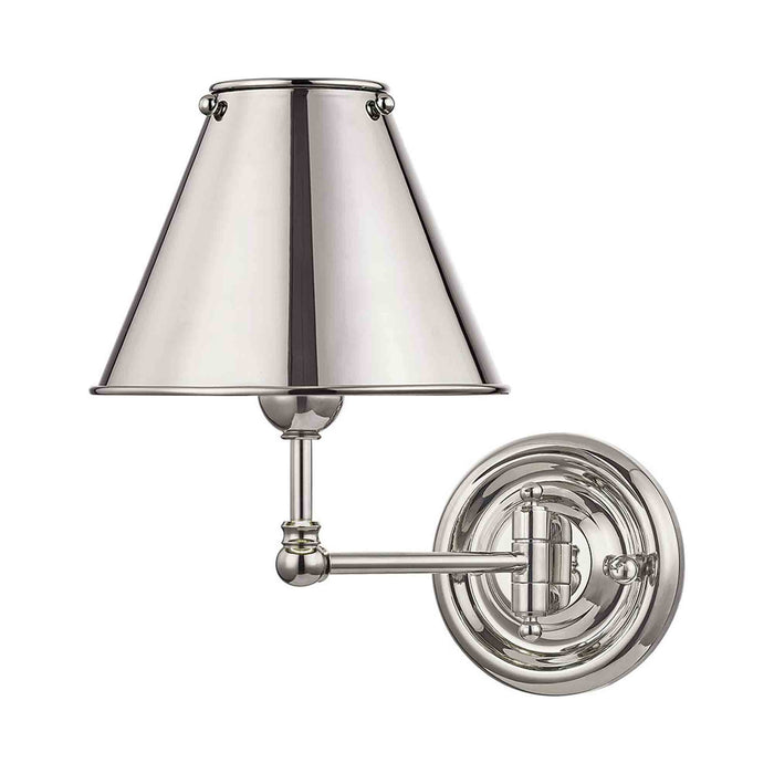 Classic No.1 Swing Arm Wall Light in Polished Nickel/Brass.