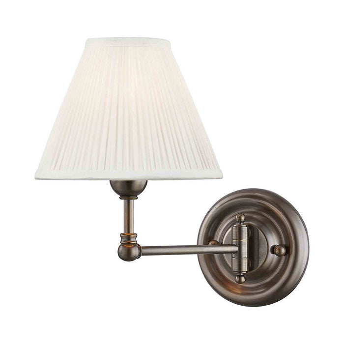 Classic No.1 Swing Arm Wall Light in Distressed Bronze/Silk.