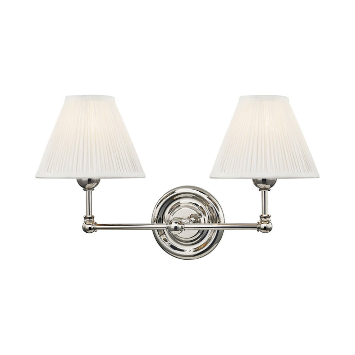 Classic No.1 Wall Light in Polished Nickel/Silk.