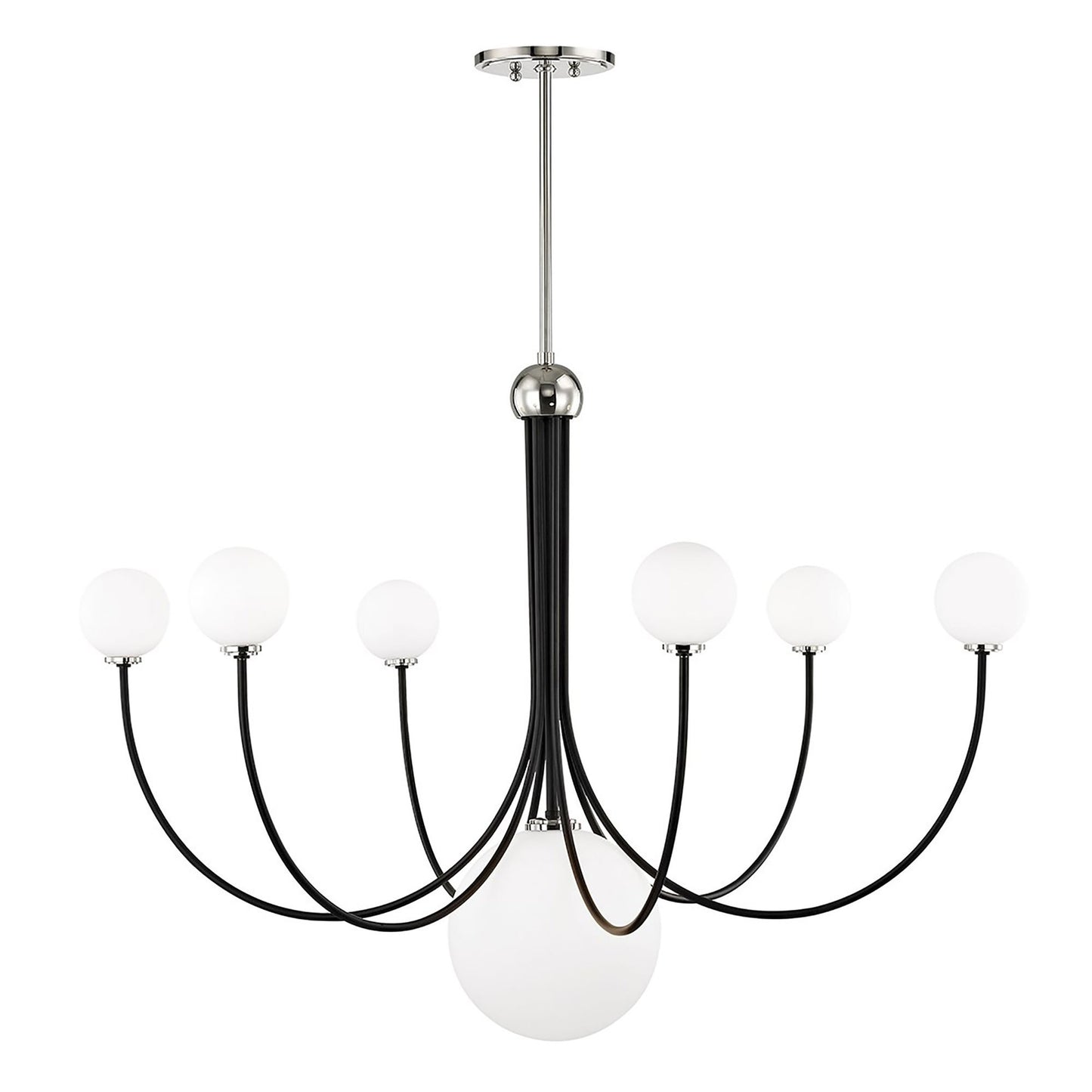 Coco Chandelier in Polished Nickel / Black (7-Light).