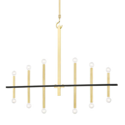 Colette Chandelier in Aged Brass / Black (12-Light).