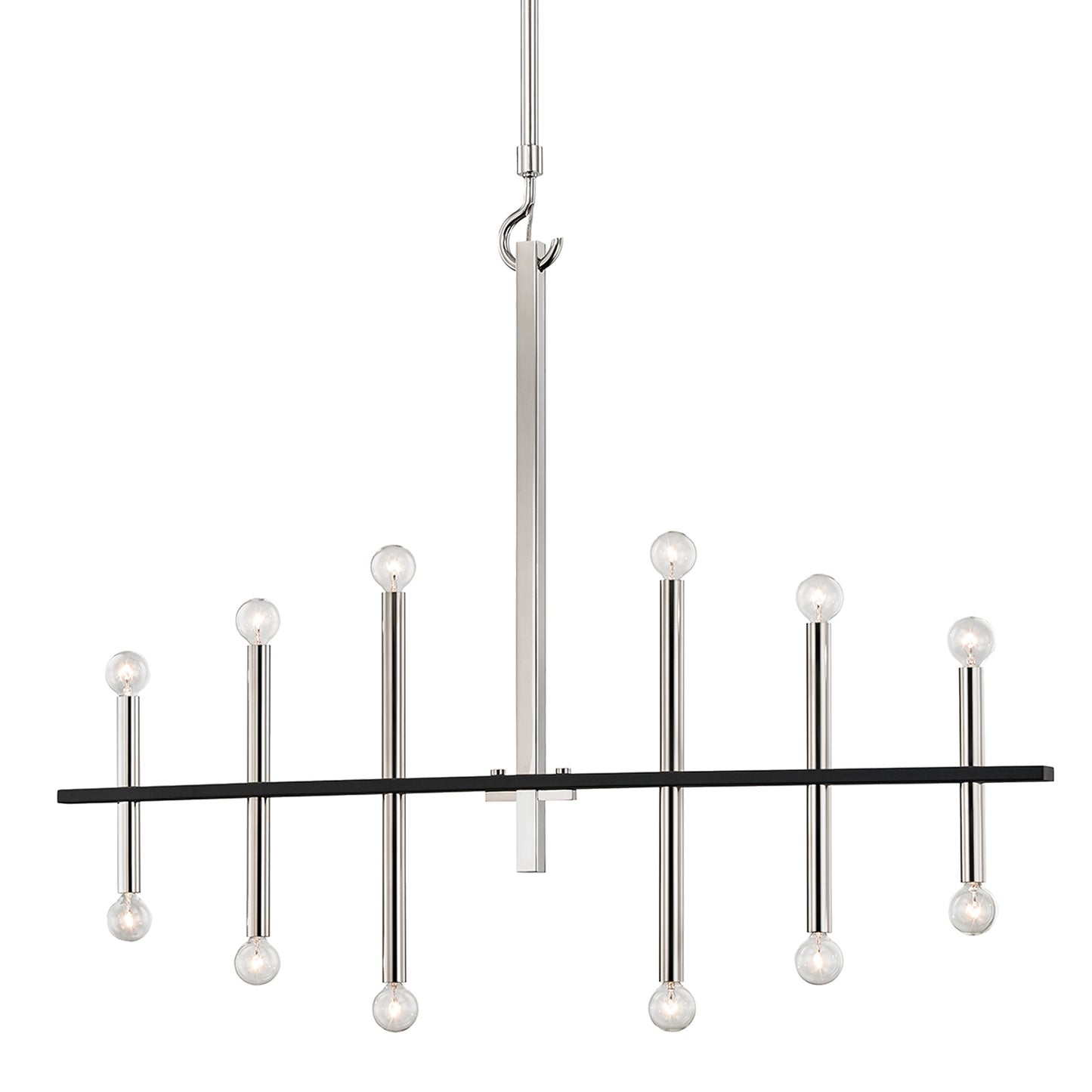 Colette Chandelier in Polished Nickel / Black (12-Light).