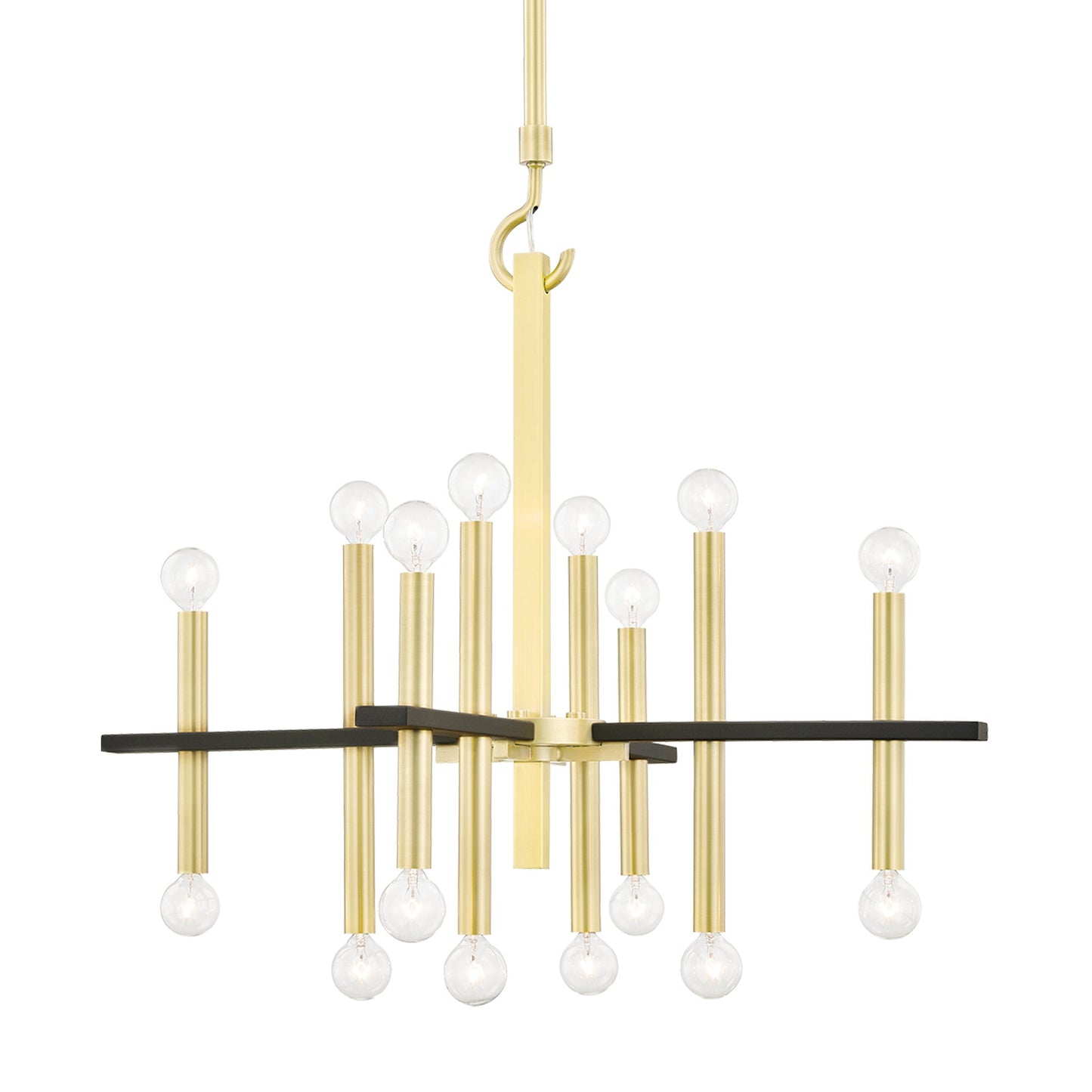 Colette Chandelier in Aged Brass / Black (16-Light).