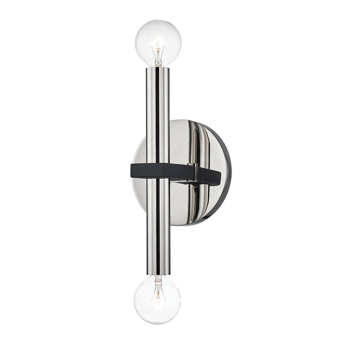 Colette Wall Light in Polished Nickel / Black.