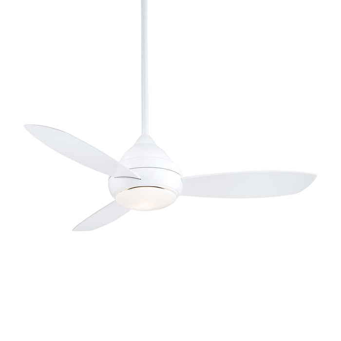 Concept I LED Outdoor Ceiling Fan in White / White Opal (Small).