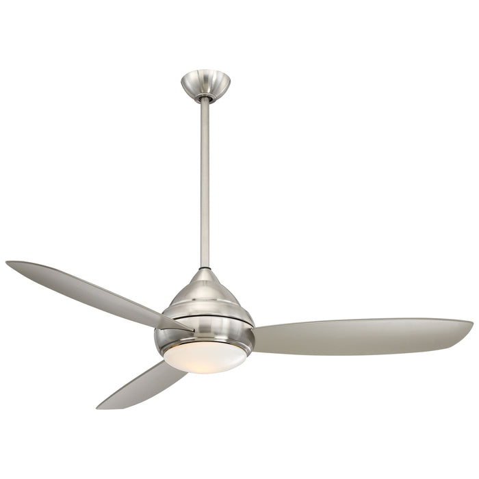 Concept I LED Outdoor Ceiling Fan in Brushed Nickel / White Opal (Large).