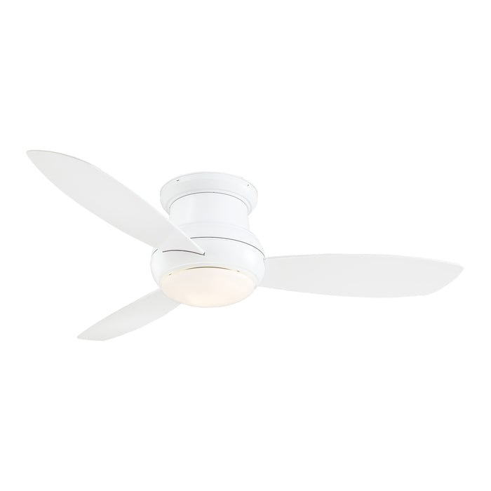 Concept II LED Outdoor Ceiling Fan in White / White Opal.