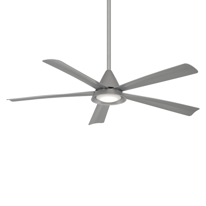 Cone LED Outdoor Ceiling Fan in Silver.
