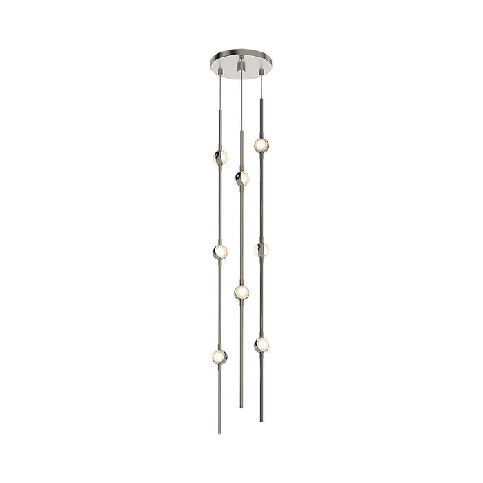 Constellation® Andromeda Round LED Pendant Light in Satin Nickel/Clear (8-Light).