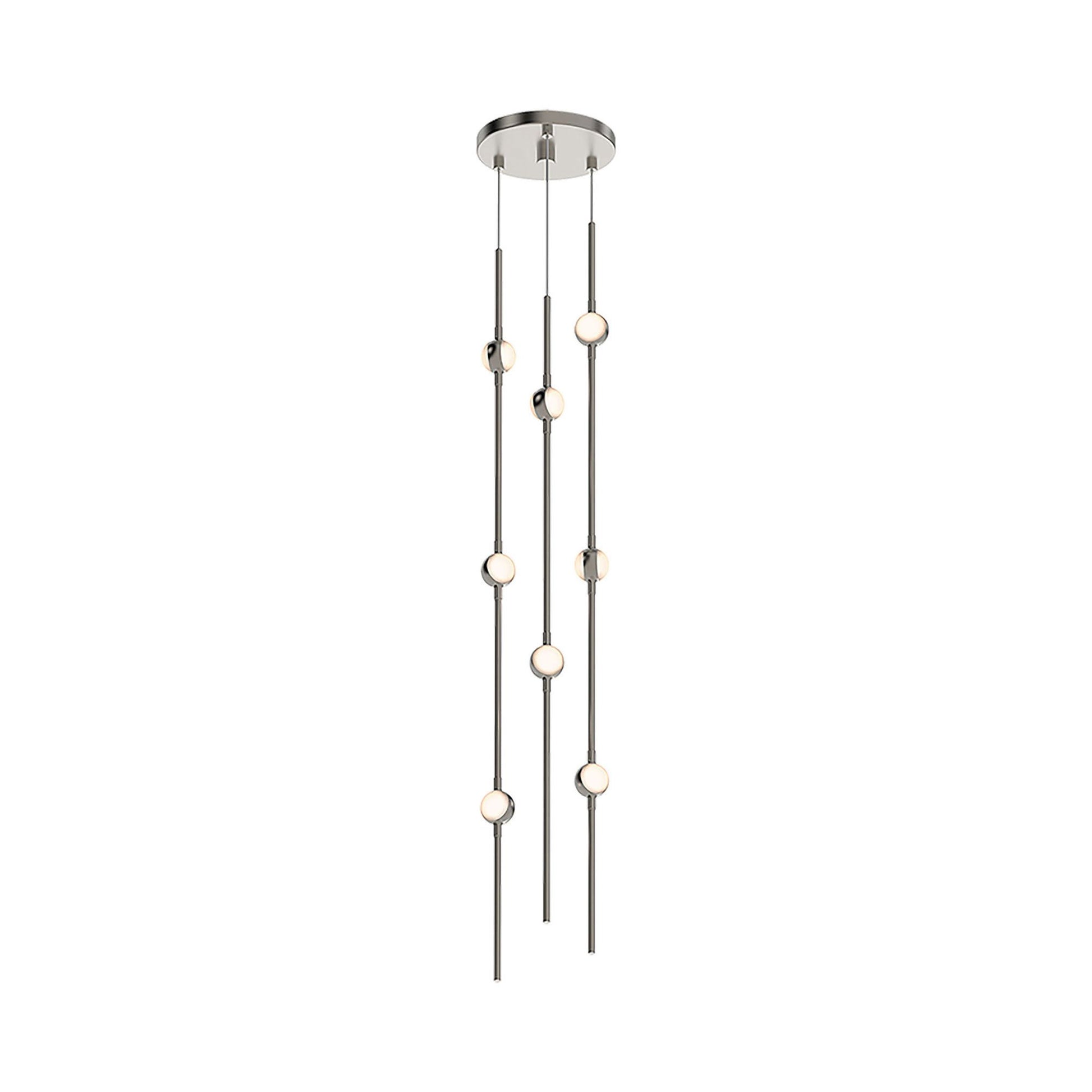 Constellation® Andromeda Round LED Pendant Light in Satin Nickel/White (8-Light).