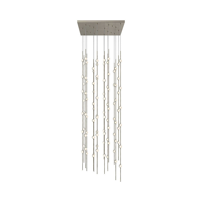 Constellation® Andromeda Square LED Pendant Light in Clear/Satin Nickel.