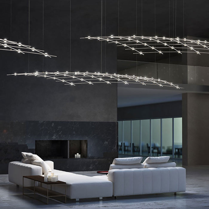 Constellation® Aquarius Major LED Pendant Light in living room.