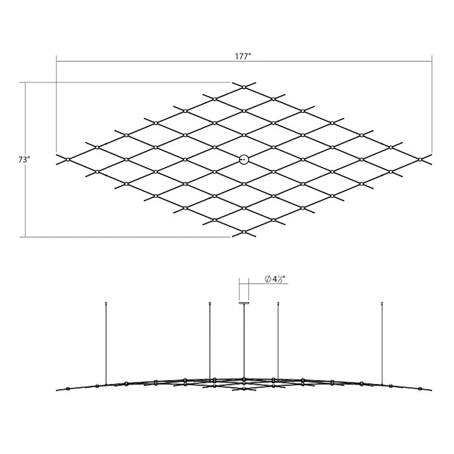 Constellation® Aquarius Major LED Pendant Light - line drawing.