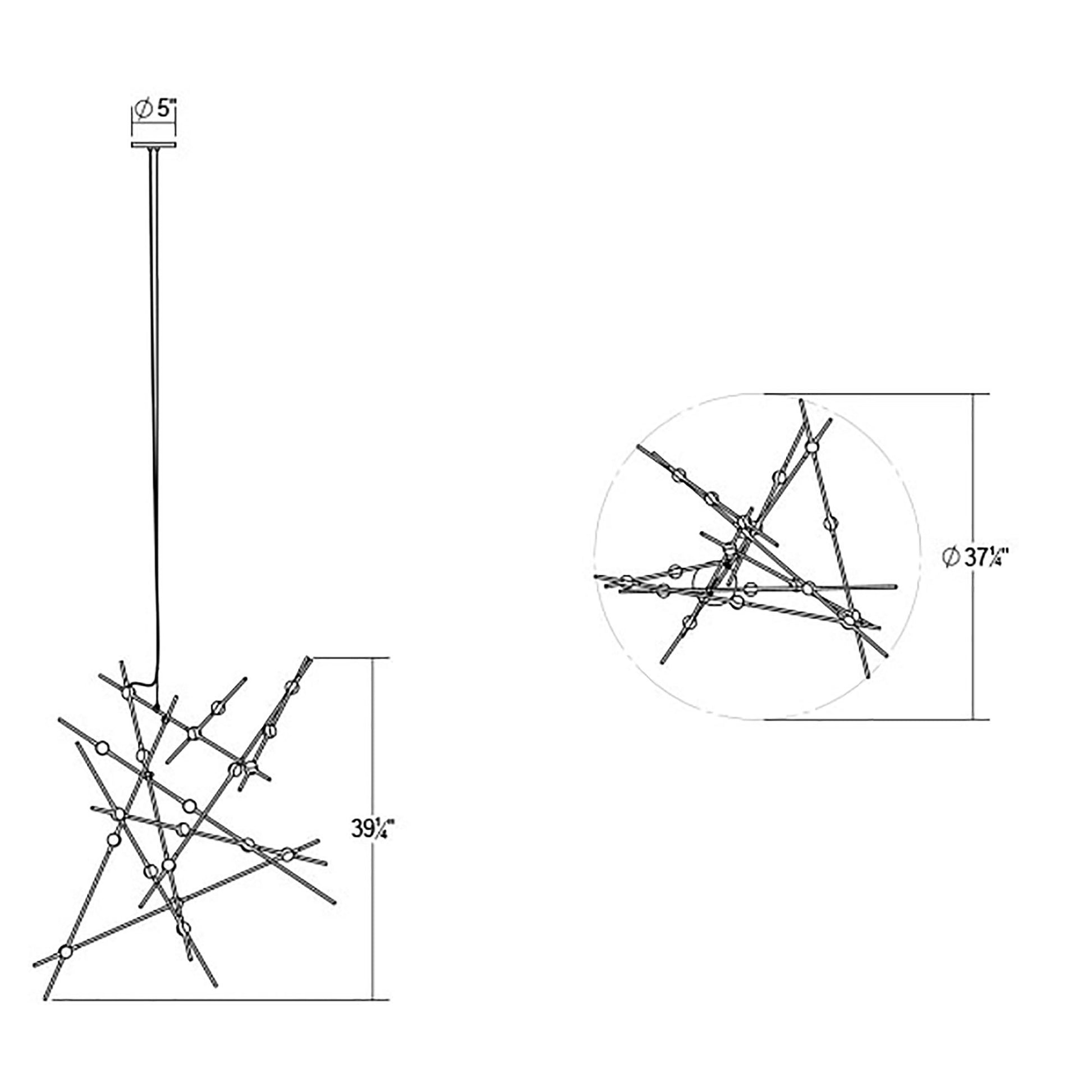 Constellation® Aquila Major LED Pendant Light - line drawing.