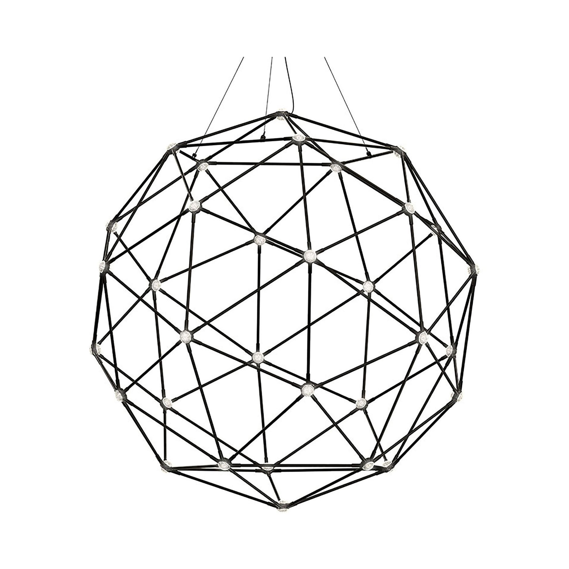 Constellation® Hedron LED Pendant Light in Polished Black Nickel.