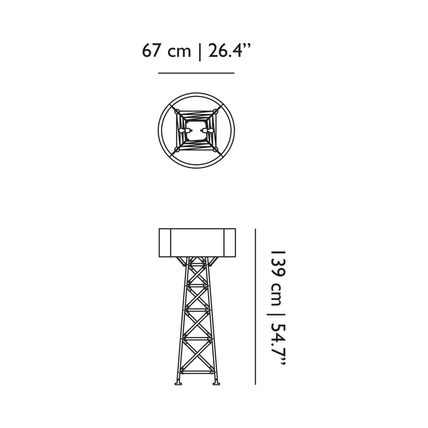 Construction Floor Lamp - line drawing.