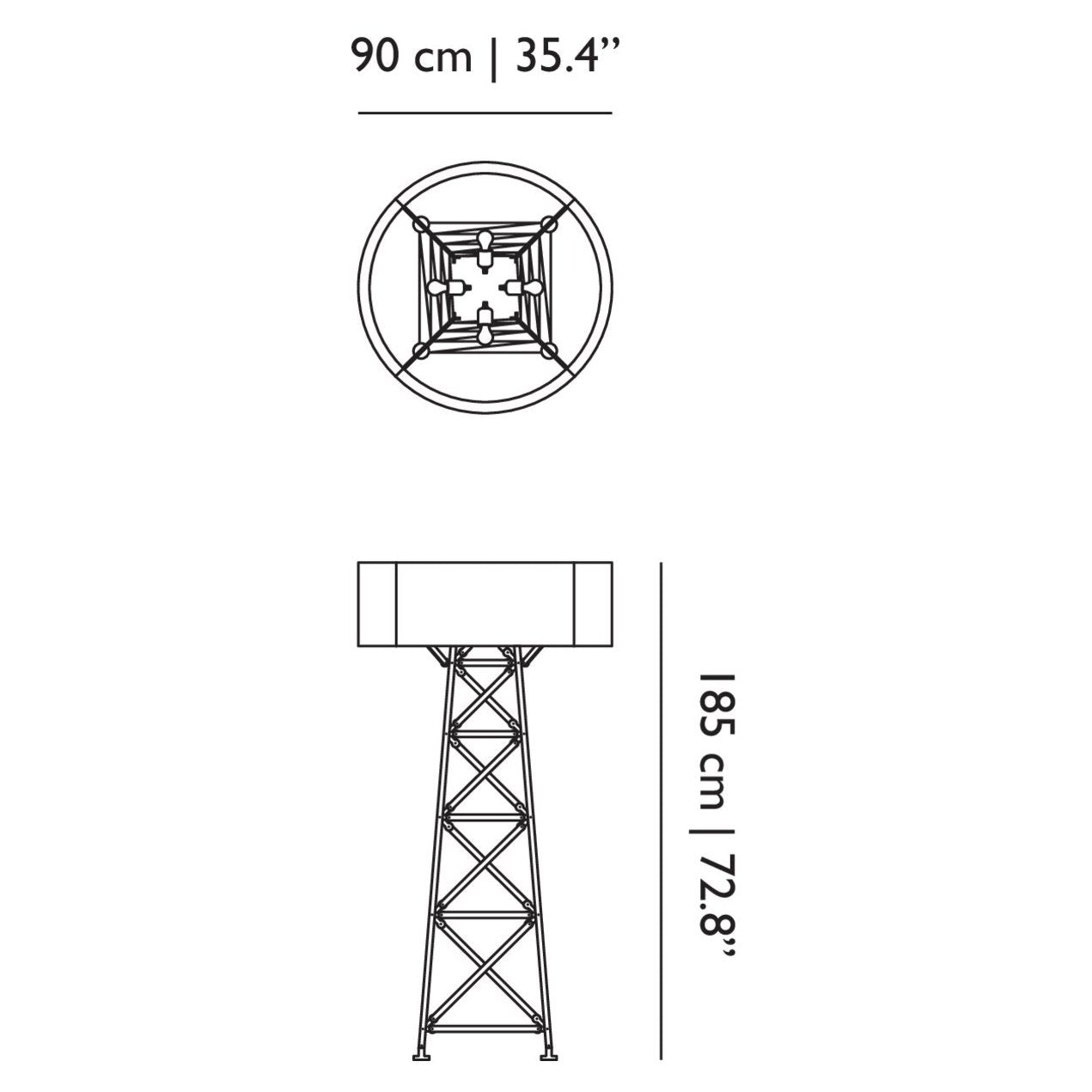 Construction Floor Lamp - line drawing.