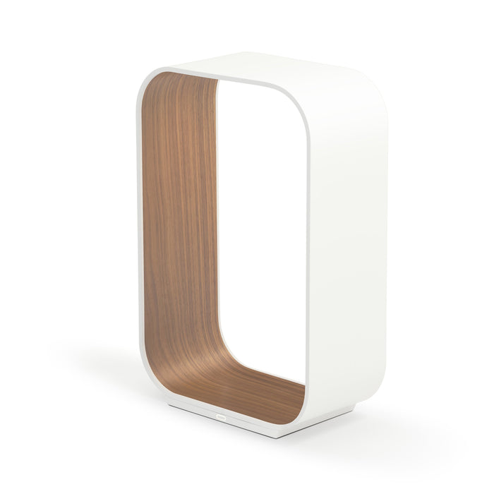 Contour LED Table Lamp in White/Walnut (Small).