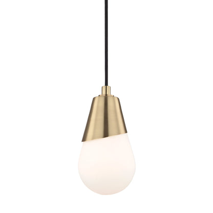 Cora Pendant Light in Aged Brass.