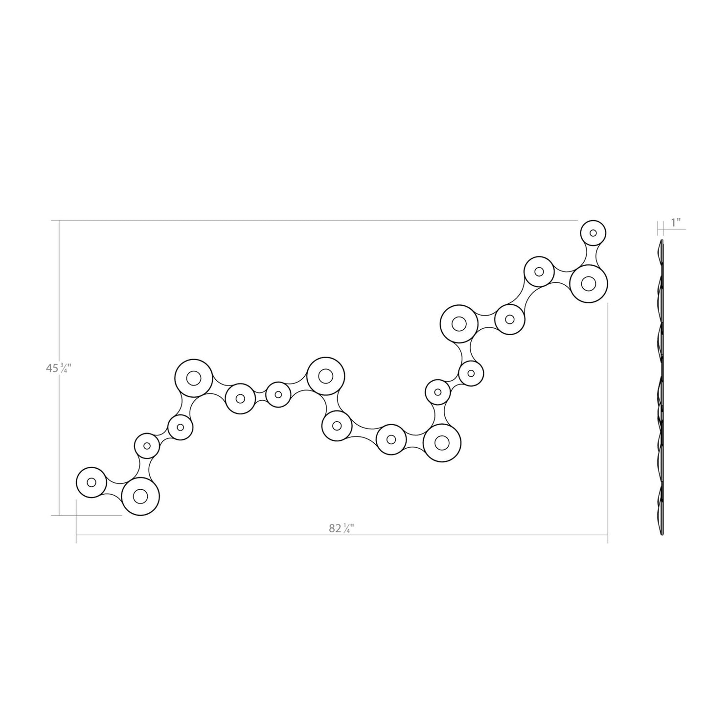 Coral Surface™ Luminaire LED Flush Mount Ceiling Light - line drawing.