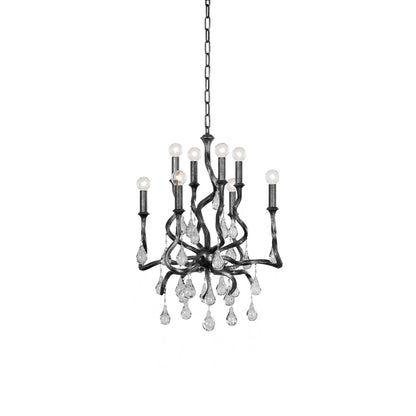 Aveline Chandelier in Black Silver Leaf (8-Light).