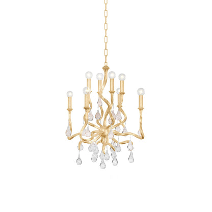 Aveline Chandelier in Gold Leaf (8-Light).