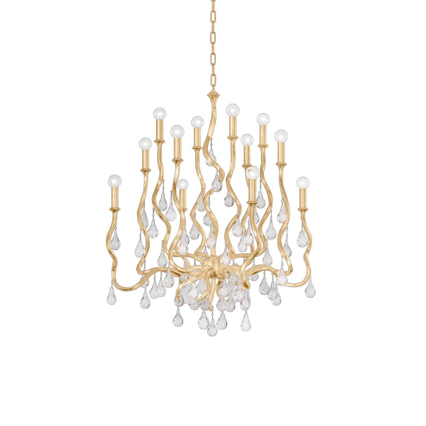 Aveline Chandelier in Gold Leaf (12-Light).